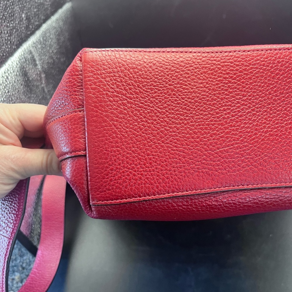 Coach Women's Magenta Leather Crossbody Bag - Picture 8 of 12